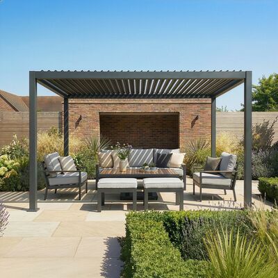 Jupiter Pergola Aluminium Rectangular 30x40 - Frame Only-Grey