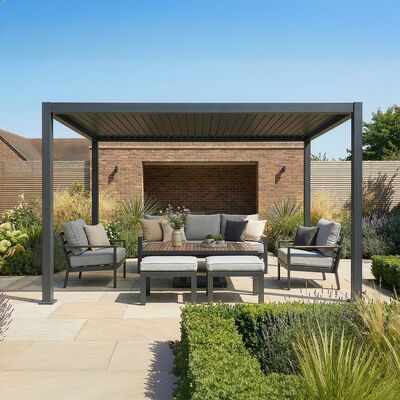 Jupiter Pergola Aluminium Rectangular 30x40 - Frame Only-Grey
