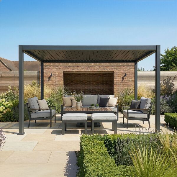 Jupiter Pergola Aluminium Rectangular 30x40 - Frame Only-Grey