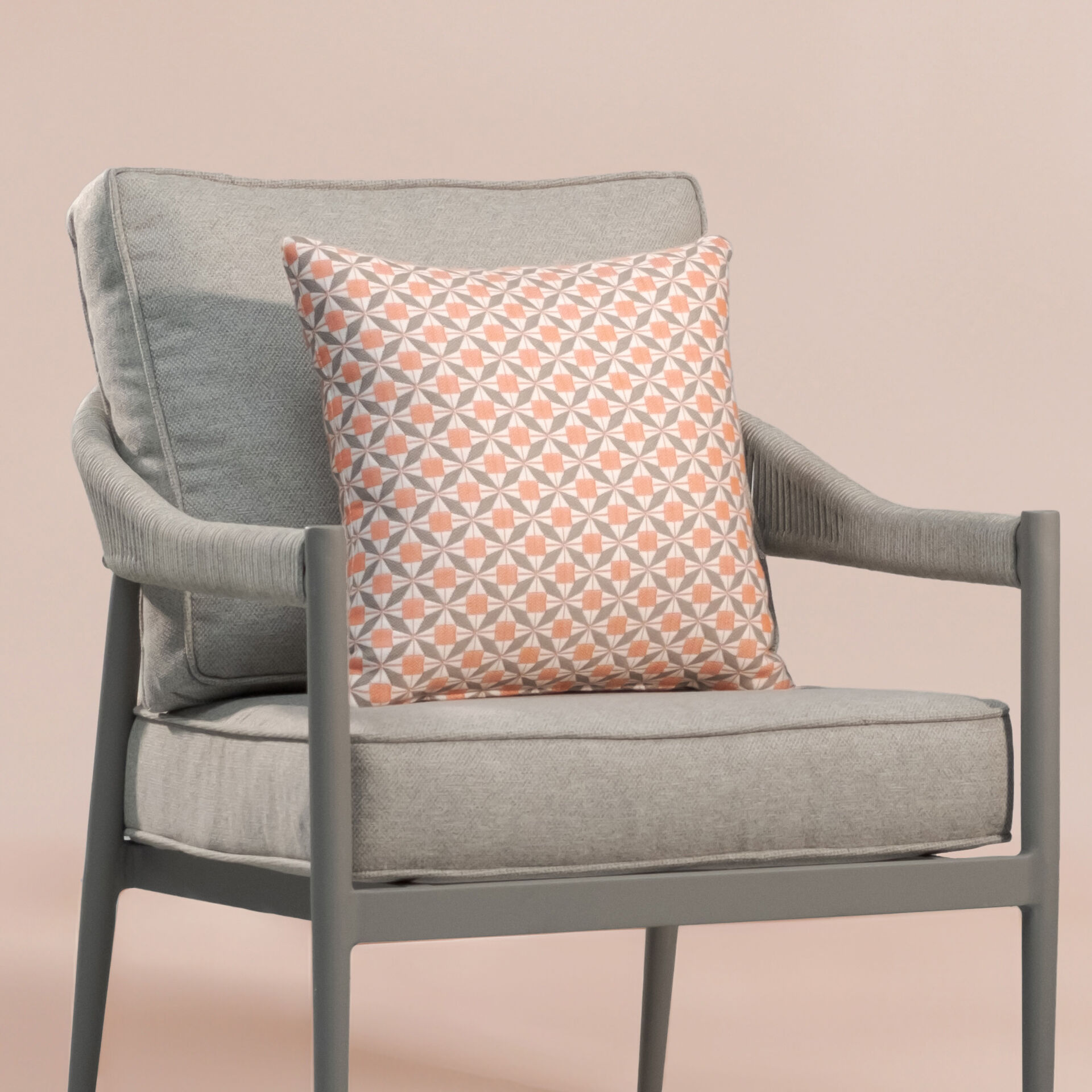 Maze - Pair of Outdoor Fabric Scatter Cushion (43x43cm) - Mosaic Coral product image
