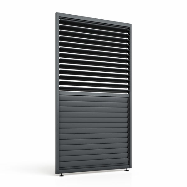 Maze - Eden Pergola Adjustable Grey Louvre Panel (125 x 222cm) - fits within 4m