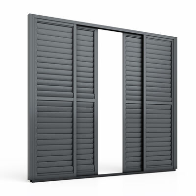 Maze - Eden Pergola Sliding Grey Louvre Panel Door (262 x 222cm) - fits within 3m product image