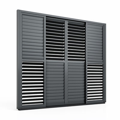 Maze - Eden Pergola Sliding Grey Louvre Panel Door (262 x 222cm) - fits within 3m product image