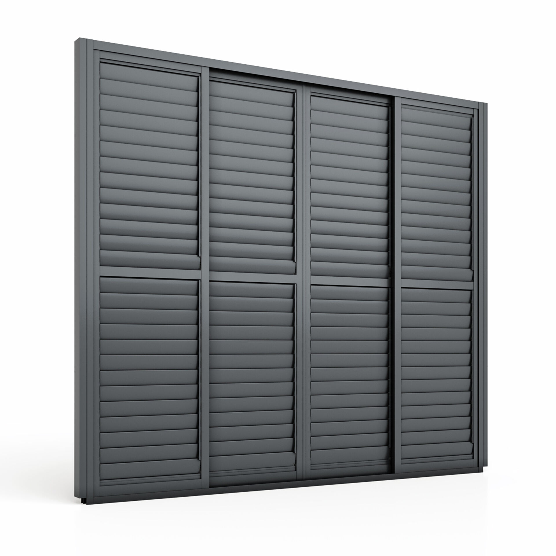 Maze - Eden Pergola Sliding Grey Louvre Panel Door (262 x 222cm) - fits within 3m product image