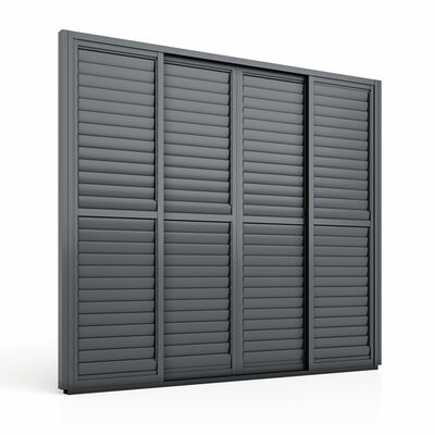 Maze - Eden Pergola Sliding Grey Louvre Panel Door (262 x 222cm) - fits within 3m product image
