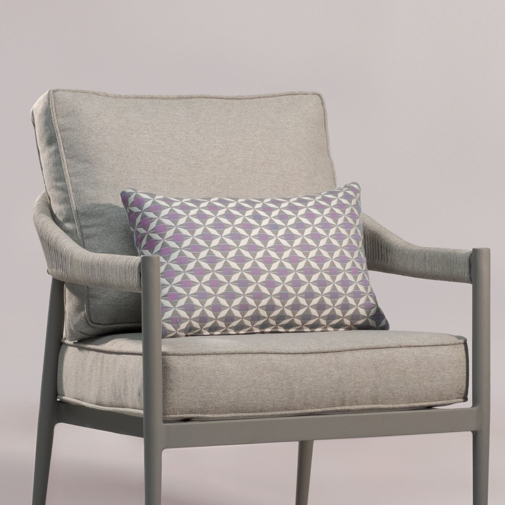Maze - Pair of Outdoor Sunbrella Bolster Cushions (30x50cm) - Mosaic Lavender product image