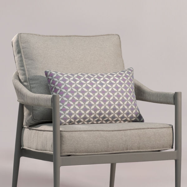 Maze - Pair of Outdoor Sunbrella Bolster Cushions (30x50cm) - Mosaic Lavender