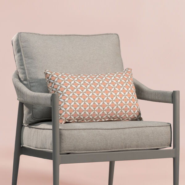 Maze - Pair of Outdoor Sunbrella Bolster Cushions (30x50cm) - Mosaic Coral