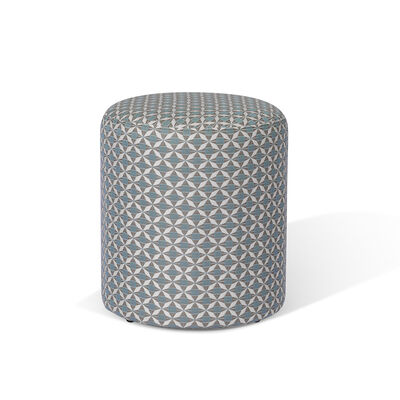 Maze - Outdoor Fabric Sunbrella Footstool - Mosaic Blue product image