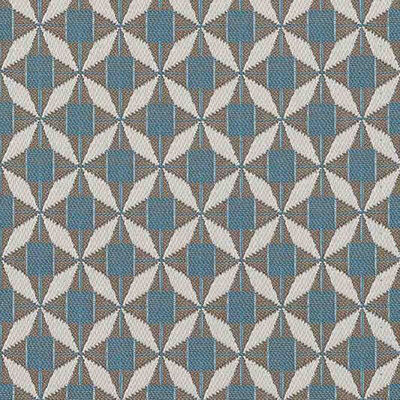 Maze - Outdoor Fabric Sunbrella Footstool - Mosaic Blue product image