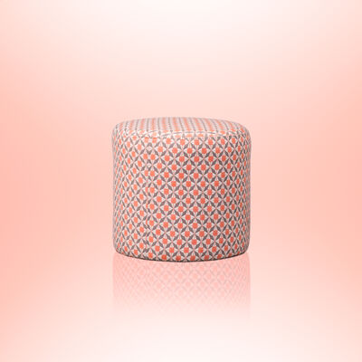 Maze - Outdoor Fabric Sunbrella Footstool - Mosaic Coral product image