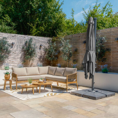 Maze - Helios 3m x 3m Square Rotating Cantilever Parasol with Base - Charcoal Grey product image