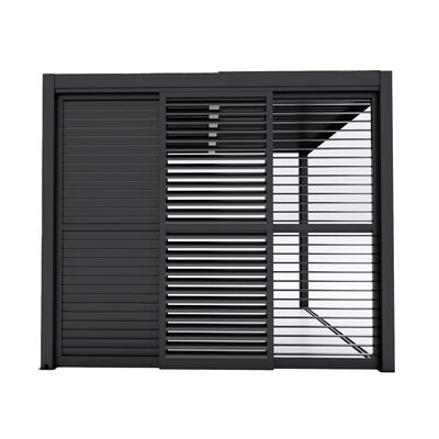 Maze - Como Pergola Sliding Grey Louvre Panel Door (270 x 218cm) - fits within 3m product image