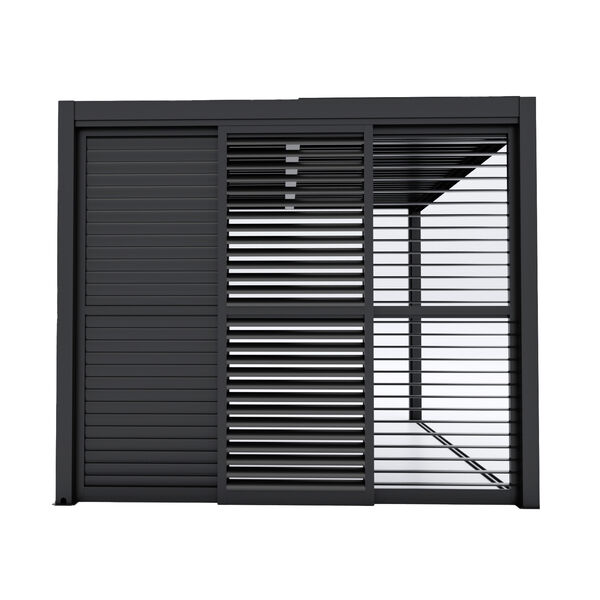 Maze - Como Pergola Sliding Grey Louvre Panel Door (270 x 218cm) - fits within 3m product image