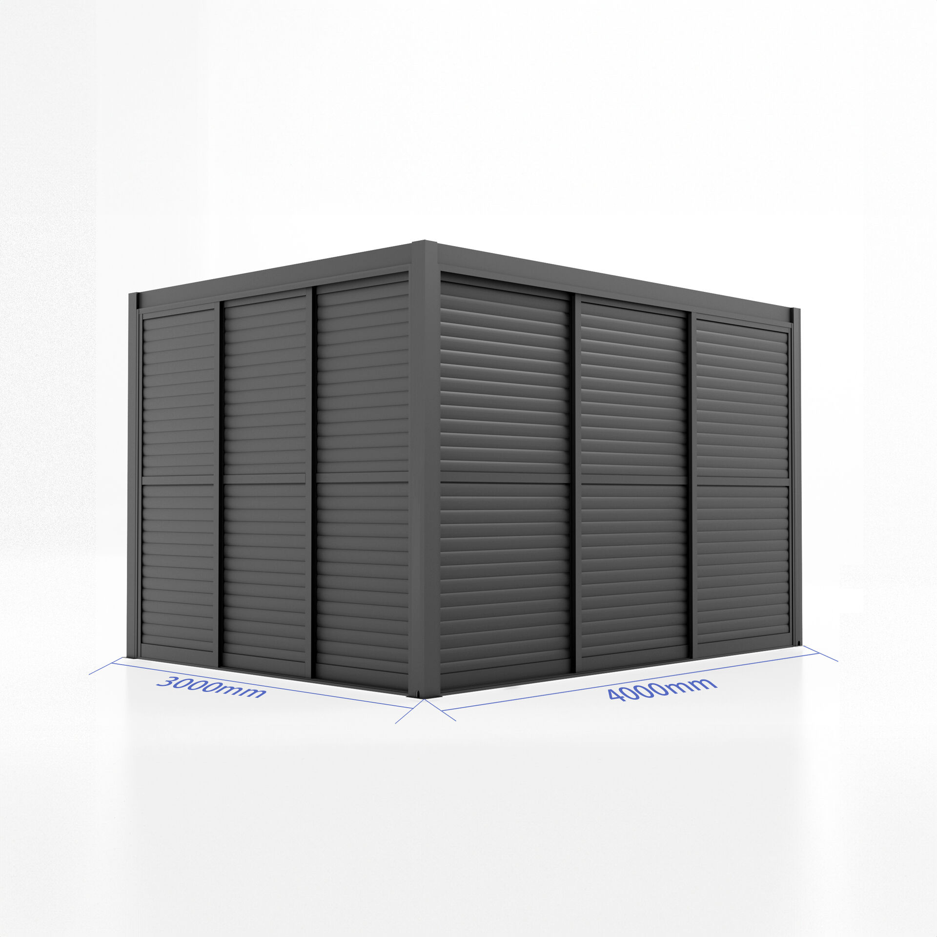 Maze - Como Pergola Sliding Grey Louvre Panel Door (270 x 218cm) - fits within 3m product image