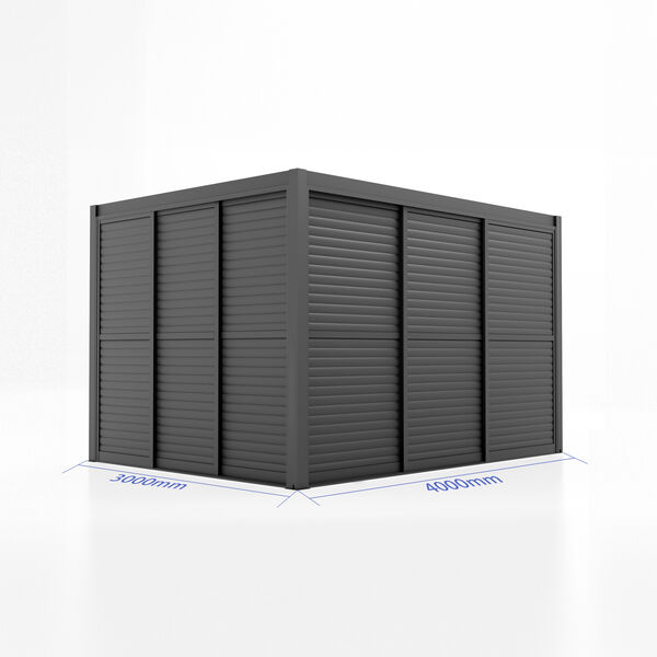 Maze - Como Pergola Sliding Grey Louvre Panel Door (270 x 218cm) - fits within 3m product image