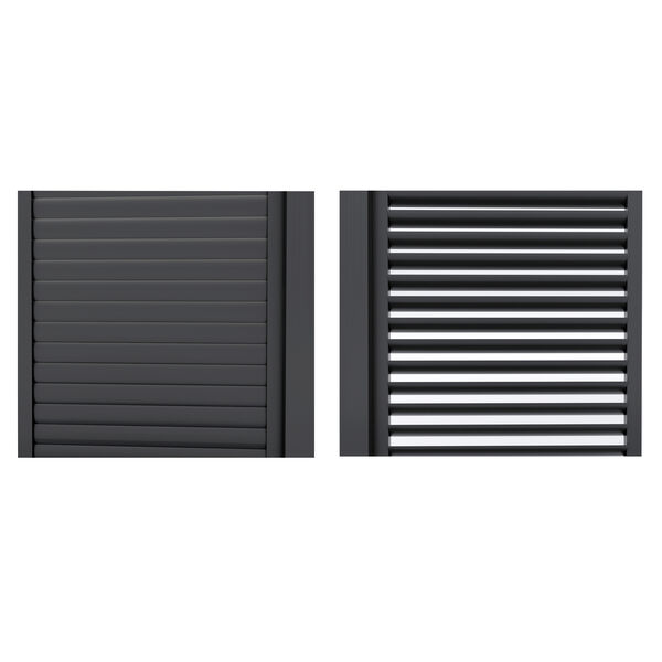 Maze - Como Pergola Sliding Grey Louvre Panel Door (270 x 218cm) - fits within 3m product image