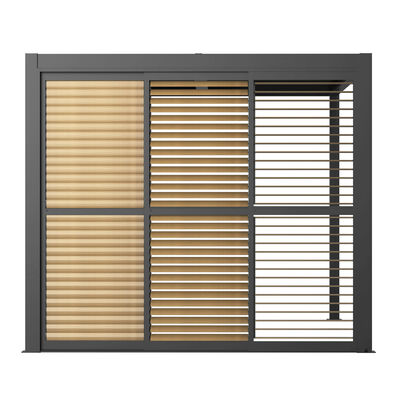 Maze - Como Pergola Sliding Wood Effect Louvre Panel Door (270 x 218cm) - fits within 3m product image