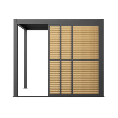 Maze - Como Pergola Sliding Wood Effect Louvre Panel Door (270 x 218cm) - fits within 3m product image