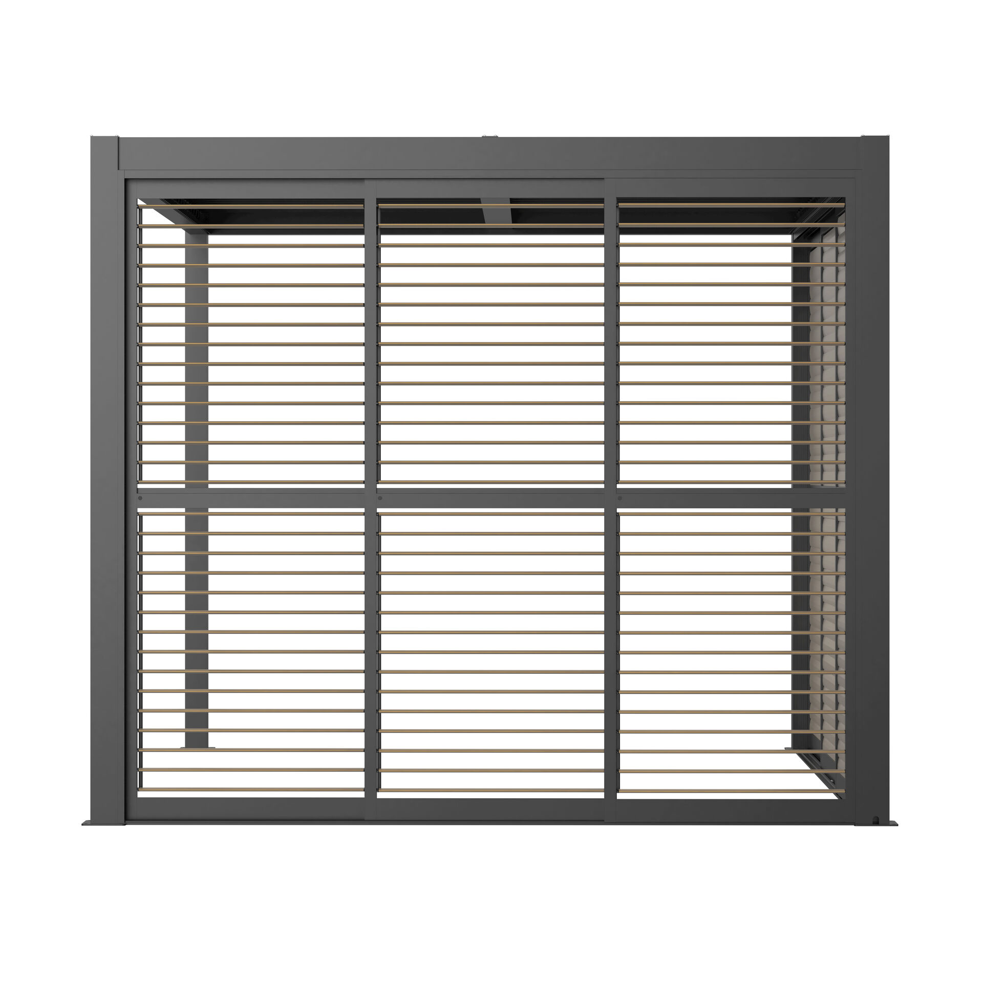 Maze - Como Pergola Sliding Wood Effect Louvre Panel Door (270 x 218cm) - fits within 3m product image