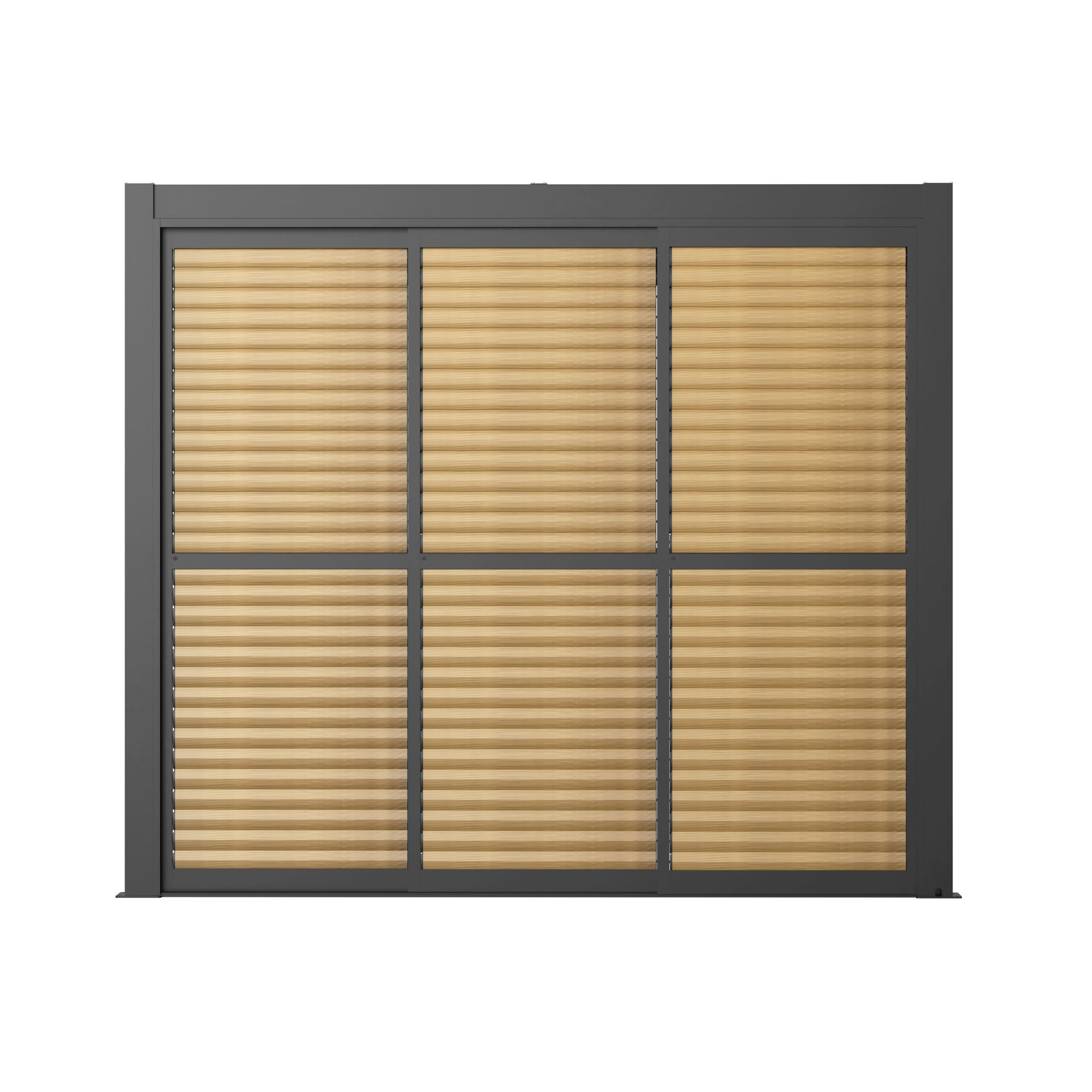 Maze - Como Pergola Sliding Wood Effect Louvre Panel Door (270 x 218cm) - fits within 3m product image