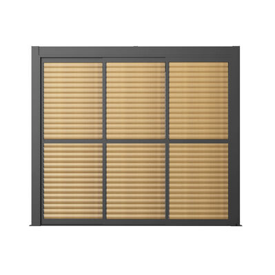Maze - Como Pergola Sliding Wood Effect Louvre Panel Door (270 x 218cm) - fits within 3m product image