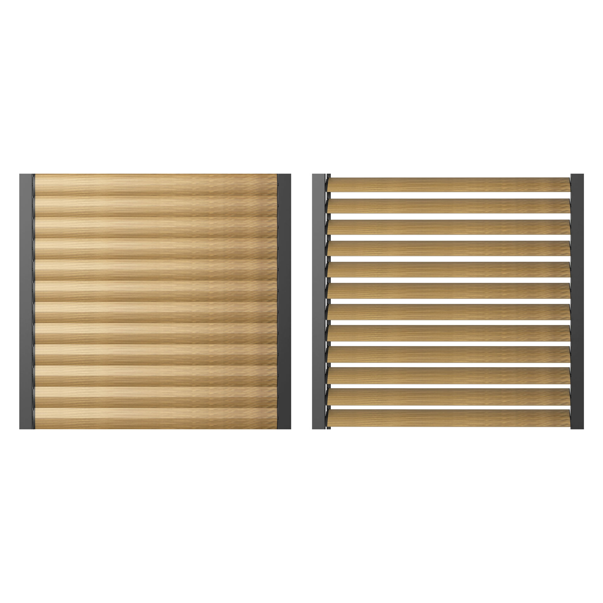 Maze - Como Pergola Sliding Wood Effect Louvre Panel Door (270 x 218cm) - fits within 3m product image