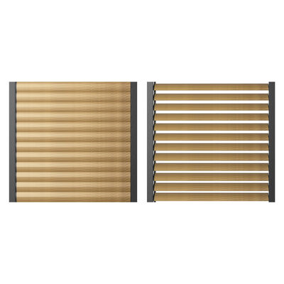 Maze - Como Pergola Sliding Wood Effect Louvre Panel Door (270 x 218cm) - fits within 3m product image