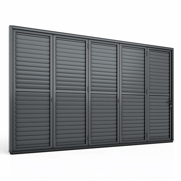 Maze - Eden Pergola Bi Folding Louvre Door fits within 4m - Grey product image