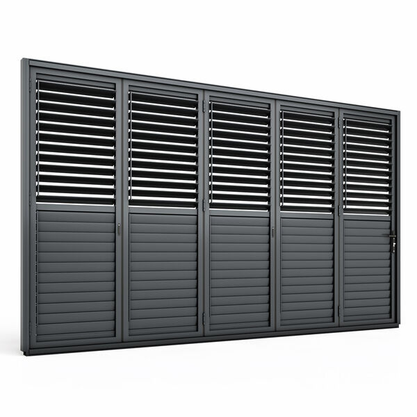 Maze - Eden Pergola Bi Folding Louvre Door fits within 4m - Grey product image