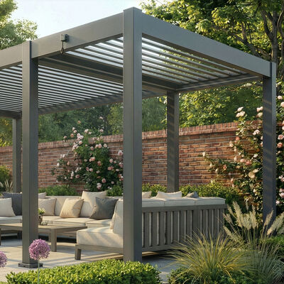 Eden Pergola Aluminium Manual Extension 3 x 1.375m - Frame Only - Grey