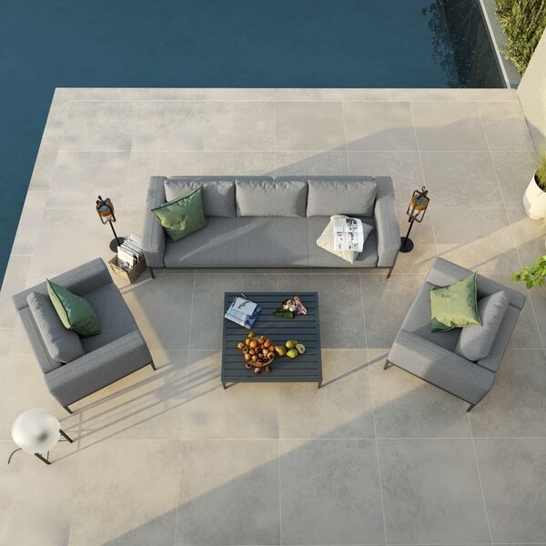 Maze - Outdoor Fabric Eve 3 Seat Sofa Set - Flanelle product image