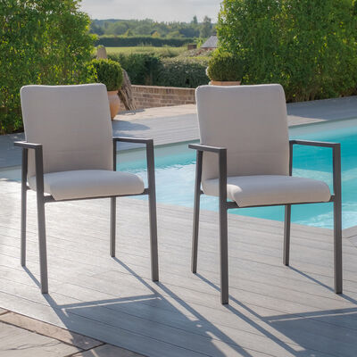 Maze - Outdoor Fabric Pair of Ibiza Dining Chairs - Oatmeal product image