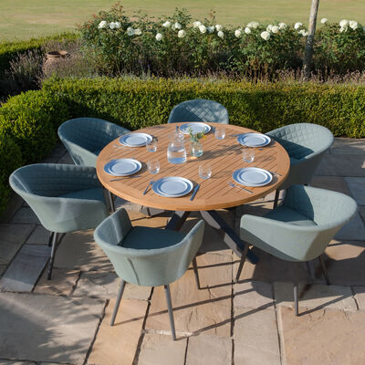 Maze - Jakarta Teak 6 Seat Round Dining Table with Grey Aluminium Frame product image