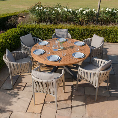 Maze - Jakarta Teak 6 Seat Round Dining Table with Grey Aluminium Frame product image