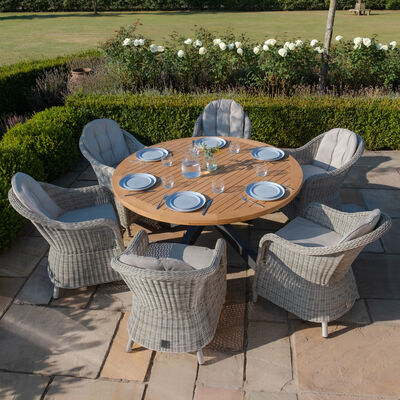 Maze - Jakarta Teak 6 Seat Round Dining Table with Grey Aluminium Frame product image