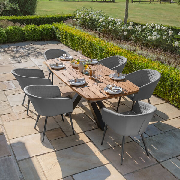 Maze - Jakarta Teak 6-8 Seat Oval Dining Table with Grey Aluminium Frame product image