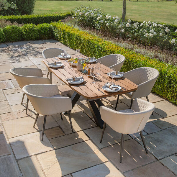 Maze - Jakarta Teak 6-8 Seat Oval Dining Table with Grey Aluminium Frame product image