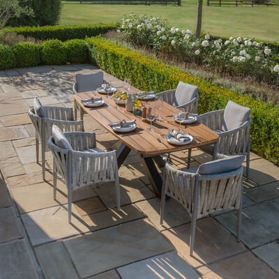 Maze - Jakarta Teak 6-8 Seat Oval Dining Table with Grey Aluminium Frame product image