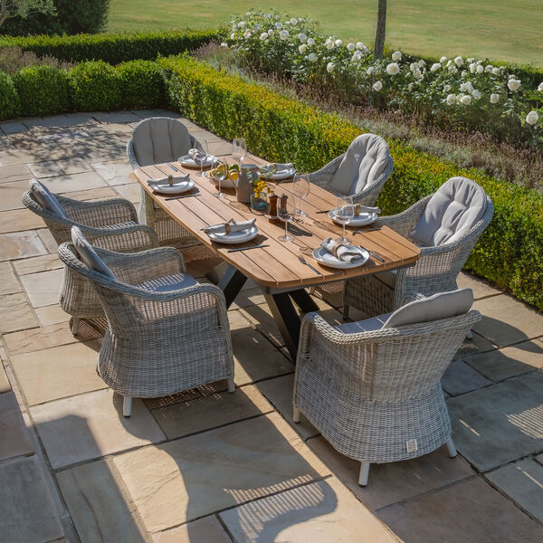 Maze - Jakarta Teak 6-8 Seat Oval Dining Table with Grey Aluminium Frame product image