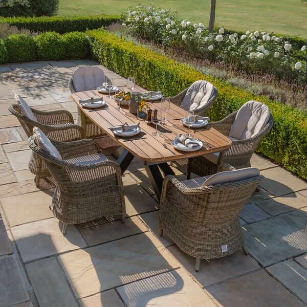Maze - Jakarta Teak 6-8 Seat Oval Dining Table with Grey Aluminium Frame product image