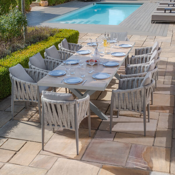 Maze - Vienna 6 - 10 Seat Extending Rectangular Dining Table with Dawn Grey Aluminium Frame product image