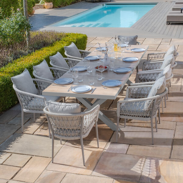 Maze - Vienna 6 - 10 Seat Extending Rectangular Dining Table with Dawn Grey Aluminium Frame product image