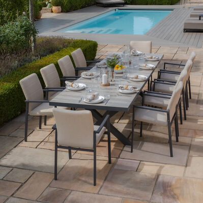 Maze - Vienna 6 - 10 Seat Extending Rectangular Dining Table with Charcoal Aluminium Frame product image
