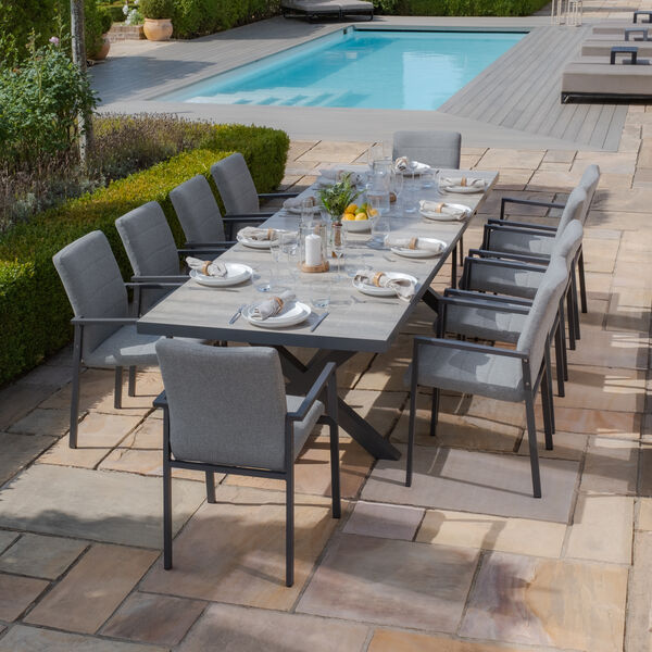 Maze - Vienna 6 - 10 Seat Extending Rectangular Dining Table with Charcoal Aluminium Frame product image