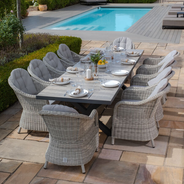 Maze - Vienna 6 - 10 Seat Extending Rectangular Dining Table with Charcoal Aluminium Frame product image