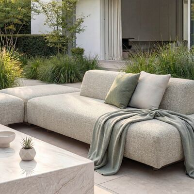 Cannes Sofa Large Backrest - Pebble