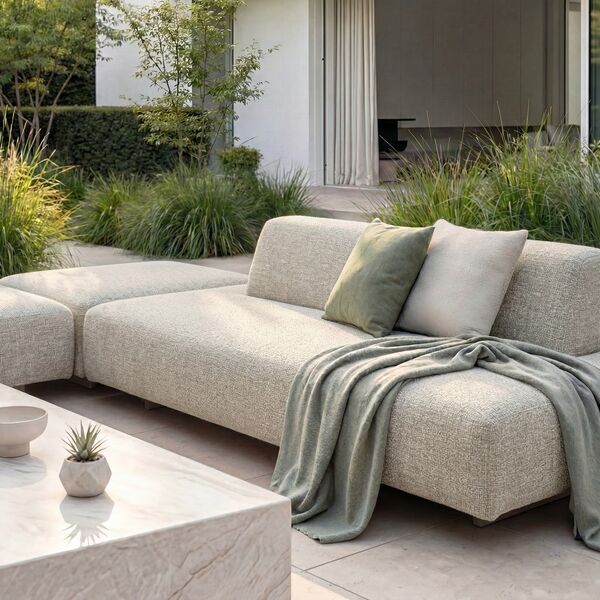 Cannes Sofa Large Backrest - Pebble