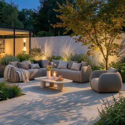 Monte Carlo Small Corner Sofa Set With Armchair