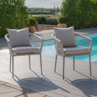 Maze - Monaco Rope Weave Pair of Dining Chairs - Cool Linen product image